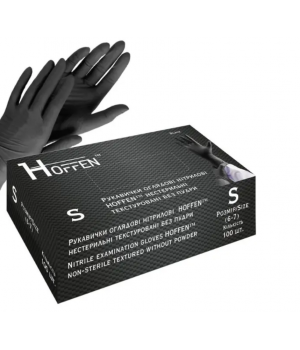 Перчатки Hoffen черные, размер S 50 пар